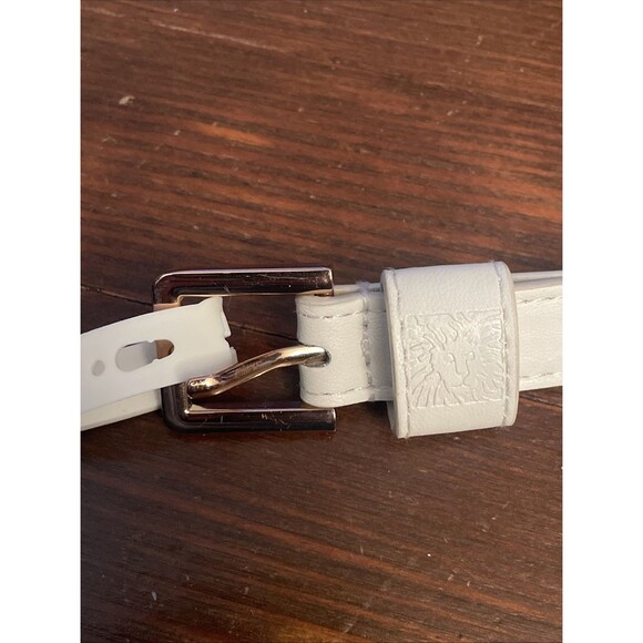 Anne Klein White Adjustable Laser Cut Buckle Belt M / L NEW Lion 80\'s Preppy main image 3